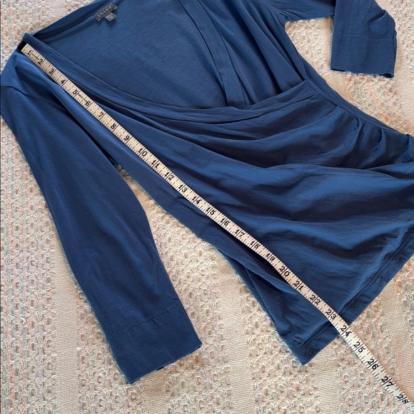Lilla P faux wrap 3/4 sleeve top shirt *sz Med * 100% Pima Cotton - Picture 6 of 7
